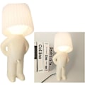 Miniatyrbillede 1 af 5: En kreativ lampe af den lille generte mand, sjov fræk dreng led bordlampe, romantisk led sengelampe, natlys nyhedsgave White
