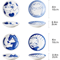 Miniatyrbillede 4 af 5: 4 stk. 4 tommer Søde Kat Sojasovsfade, Keramiske Katteskåle, Japanske Kattetallerkener, Dipfade, Snackfad (4 tommer)