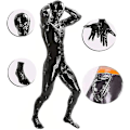 Miniatyrbillede 1 af 5: Sexet undertøj mænds skinnende laklæder heldragt fuld kropsdesign body fangedragt cosplay kostume latex bodystocking L
