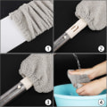 Miniatyrbillede 3 af 5: 6 stykker Gap Dust Cleaning Erstatningsklud Aftagelig Hånd Duster Microfiber Udtrækkelig Vaskbar Støvrenseklud Betræk Til Hjem Husholdning Bedro