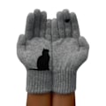 Miniatyrbild 1 av 5: Kattvantar för kvinnor Yllehandskar Höst Vinter Utomhus Varma Kalla Skydd Vadderade Kattmönstrade Gray