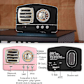Pikkukuva 5 / 5: Retro Radio Bluetooth kaiutin, Vintage Radio - Greadio Fm Radio lahja