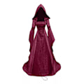 Pikkukuva 1 / 8: Goottilainen Huppupuku Morsiuspuku Cosplay Halloween Claret M