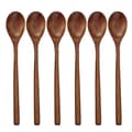6 Pcs Korean Style Long Handle Restaurant Soup Wooden Spoon Stirring Picnic