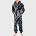 Miniatyrbillede 2 af 4: Mænds En-delt Flanel Pyjamas Fuzzy Fleece Flanel Onesies Nattøj Letvægts Plus Størrelse Varmt Vinter Jumpsuit Pjs11 Grey S