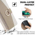 Miniatyrbild 5 av 5: För OnePlus Nord CE 3 Lite 5G/Nord N30 5G Case PU Läder Blixtlås Fickställ Cover White Style B OnePlus Nord CE 3 Lite