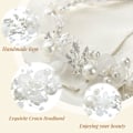 Miniatyrbild 4 av 7: 3 st Blomma Huvudbonader Hårtillbehör för Bröllop Blomma Hårband Blomma Krona Blommig Rhinestone Pärla Hårband för Första Kommunion Bal