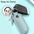 Miniatyrbild 4 av 5: Läder U Disk Fodral Nyckelring Hållare USB Flash Drive Förvaringsväska Pendrive Skyddande Omslag Minnessticka Fodral Ocean Blue