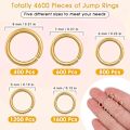 Miniatyrbillede 2 af 5: Springringe til smykkefremstilling, 4600 stk Springringe Guld