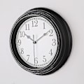 Miniatyrbillede 3 af 4: Silent Wall Clock Køkken 9 Tommer Retro Ikke-tikkende dekorativt soveværelse kontor vægur Black
