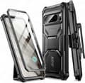 Lason Armorbox-serien til Google Pixel 8 Pro-deksel med støtte og belteklips, 2 frontrammer, robust helkropps anti-skli svart