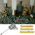 Pikkukuva 4 / 5: Adventtiseppeleen kynttilänjalka, retrohopea adventtikynttilänjalka, metallinen kynttilänjalka, 4 kpl pakkaus, adventtiseppeleeseen, joulukynttilälevy ja piikki