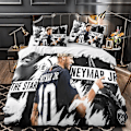 Miniatyrbild 3 av 5: Neymar Täckeöverdrag Neymar VM Fotbollsstjärna Sängkläder Set Täckeöverdrag och Kuddfodral Mjukt Färgfast Andningsbart 3D Tryckt Täckeöverdrag S Single135x200cm