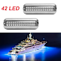 Pikkukuva 2 / 4: 2kpl 42led Boat Drain Light Veneen peräpeili Vaaleansininen Vedenalainen Pontoon Marine Light