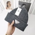 Pikkukuva 1 / 5: Lämmin talvinen neulottu pipo Syksy ja talvi pipo Käänteinen kolmio Muotimerkki Rento Korvanlämmittimet Unisex Harmaa Gray M