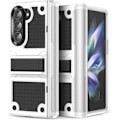 Miniatyrbillede 1 af 5: Til Samsung Galaxy Z Fold 6 Etui med Støttefod, Stødsikker 2 i 1 Silikon Gummi med Hård PC Robust Fuldt Krops Etui til Z Fold 6 Black White For Galaxy Z Fold 6