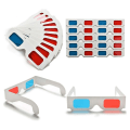 Pikkukuva 2 / 5: 3D-lasit, 10 paria punaista ja sinistä paperistereolinssit elokuviin, set 3D-lasit white