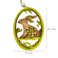 Miniatyrbillede 2 af 5: Påskedekorationer Træ Oval Kanin Hængende Vedhæng Ornamenter DIY Håndværk Hjem Fest Deko As Shown