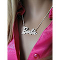 Pikkukuva 3 / 6: Barbie Crystal Script Logo kaulakoru xixl Silver