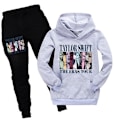 Pikkukuva 1 / 2: Taylor Swift The Eras Tour - Painettu Tracksuit-setti 9-16-vuotiaille lapsille ja teineille - Huppari ja Jogger-housut - Asusteet Swifti-faneille Grey 9-10 Years