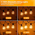 Miniatyrbild 5 av 5: Brightown Utomhus ljusslinga 38ft(28+10) - Led ljusslinga G40 Globe Patio ljusslingor energibesparande med 15 Led-lampor krossäkra hängande utomhusl