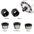 Miniatyrbillede 3 af 5: 5 stk. Spændpatronadapter Gravering Trimming Maskine Spændpatroner Trimmer Elektrisk Fræser Bit Spændpatroner Fræser 6mm 635mm 8mm