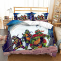 Miniatyrbild 2 av 5: 2023 Teenage Mutant Ninja Turtles Ny film Sängkläder Set Cover Örngott Set Barn Anime Rum Inredning Cover Present T-07 AU Single-140x210cm