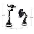 Miniatyrbillede 5 af 5: Mobiltelefonholder med Lås Sucker Stativ Opladningsport Ergonomisk Design Justerbar Foldbar 360