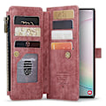Miniatyrbild 3 av 5: For Caseme Samsung Note10 Plus 4G/5G C30-serien Nytt blixtlåsfodral i läder Red Samsung Galaxy Note 10 Plus 5G