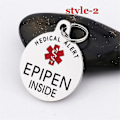 Miniatyrbilde 5 av 5: Epipen Tag, Epipen Bag Tag - Esa Tag - Glidelås - Helt kirurgisk rustfritt stål Medical Alert Symbol Id Tag Keyri
