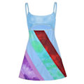 Miniatyrbillede 4 af 5: Vintage Cami Kjole Til Kvinder Retro Bodycon Mini Kjoler Mode Farverige Stribet Print Tilpasset Stropløs Kjole Fi Blue L