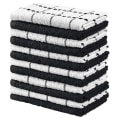Miniatyrbillede 1 af 5: 8-pak frotté viskestykke | 12 X 12 Tommer | Holdbare, superbløde og absorberende |opvaskeklude i bomuld | Perfekt til husholdnings- og kommerciel brug | Sort