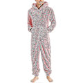 Miniatyrbilde 1 av 4: Herre Onesie Flanell Pyjamas Fuzzy Fleece Flanell Onesies Sleepwear Lett Plus Størrelse Varm Vinter Jumpsuit Pjs11 Grey M