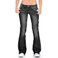 Miniatyrbilde 3 av 3: Dame Bootcut Jeans Stretchy Denim Bukser Dame Lav Midje Flared Bukser Black M