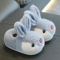 Miniatyrbild 1 av 3: Barn Bunny Tofflor Vinter Plysch Tofflor Halkfria varma sandaler för barn Gray 28-29