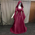 Miniatyrbild 2 av 8: Gotisk Huvad Kläning Brudklänning Cosplay Halloween Claret 4XG