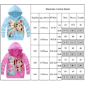 Miniatyrbillede 3 af 3: Børn Piger Frosne Elsa Anna Print Langærmede Hættetrøjer Jakke Casual Lynlås Hættetrøje Frakke Rose Red 7-8 Years
