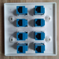 Pikkukuva 3 / 5: Ethernet-seinälevy 8-portti - Double Cat6 RJ45 verkkokaapelin etulevy naaras-naaras - sininen as shown