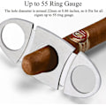 Miniatyrbillede 3 af 4: Cigar Cutter i rustfrit stål - Dobbeltbladet guillotine-cigarskærer