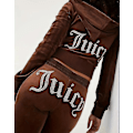 Miniatyrbillede 4 af 4: Velour Juicy Sy-sæt med hættetrøje og bukser i fløjl med lynlås - Sportswear til kvinder, forår/efterår 2024 Brown XL