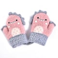 Miniatyrbilde 1 av 5: Høst- og vinterriddehansker i strikk for barn, 13 cm lange, fullfingerhansker Pink