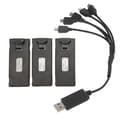 3st RC Flygplan Litium Batteri Kit Lätt Laddningskabel Set för E88 E88Pro LS E525 E525Pro 3.7v 1800mah