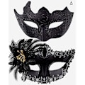 Miniatyrbilde 5 av 5: Par Venetian Mask Masquerade Mask Kvinne Blonder Venetian Mask for Kvinne Mann Masquerade Fest
