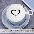 Miniatyrbilde 3 av 5: 4 stk. Cappuccino Kaffe Dekorasjon Rustfritt Stål Stenciler Kaffe Kunst Mal Kaffe Form Verktøy for Kake Kaffe Havregryn Varm Sjokolade Silver