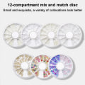 Miniatyrbillede 5 af 5: 6 æsker Guld Metal Nail Art Studs Glod Nail Charms Mix Farverige Perler 3D Negle Juveler Dekoration