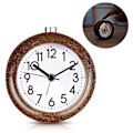 Miniatyrbillede 2 af 5: Analogt trævækkeur med snooze - Retro ur med alarmlys Brown