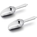 Miniatyrbillede 1 af 5: 6 ounce isske sæt af 2, små rustfrit stål isskeer til isterninger/slik/mel/sukker, metal utility skeer til dåser, bagning, køkken pantry,