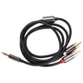 1m Høj Kvalitet 3.5mm Han til 2 RCA Han Lydadapterkabel Y Splitter Aux Ledning Linje (Sort)