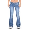 Miniatyrbilde 5 av 5: Kvinners Bootcut Jeans Stretchy Denim Bukser Damer Lav Midje Flared Bukser Blue L