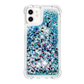 Pikkukuva 2 / 4: iPhone 12 -kotelo, Glitter Liquid Transparent Sparkly Shiny Bling Crystal Clear Flowing Quicksand Cover Tpu Silikon - Sininen